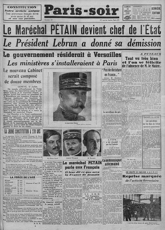 PARIS-SOIR • 13 JUILLET 1940