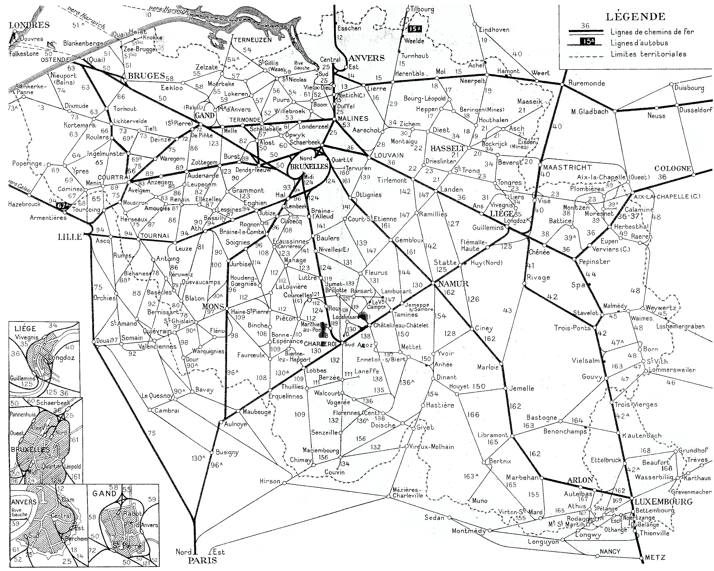 SNCB • LE RÉSEAU DES CHEMINS DE FER BELGES (1938)
