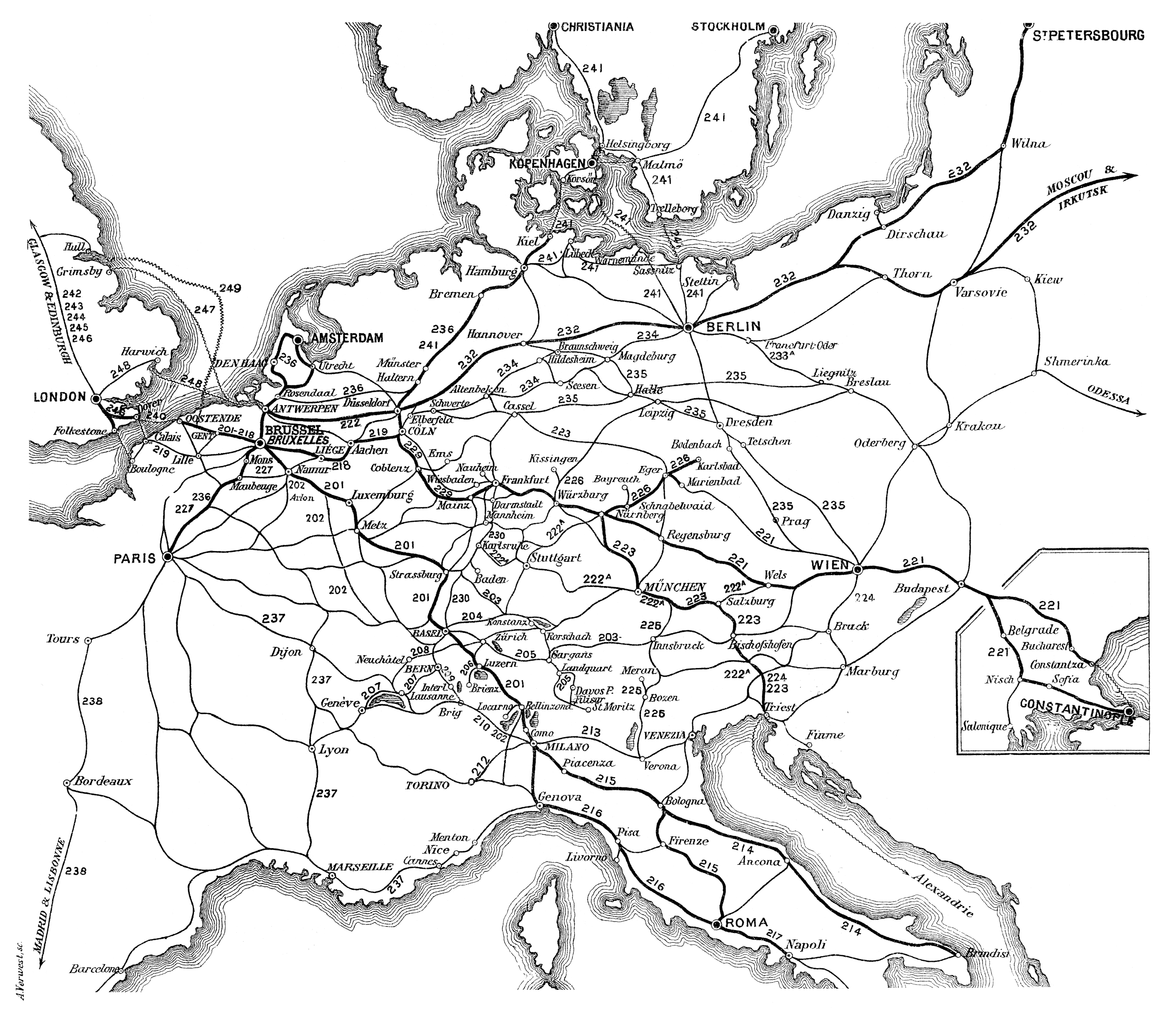 LE RÉSEAU DES CHEMINS DE FER BELGES • RELATIONS INTERNATIONALES (1914)