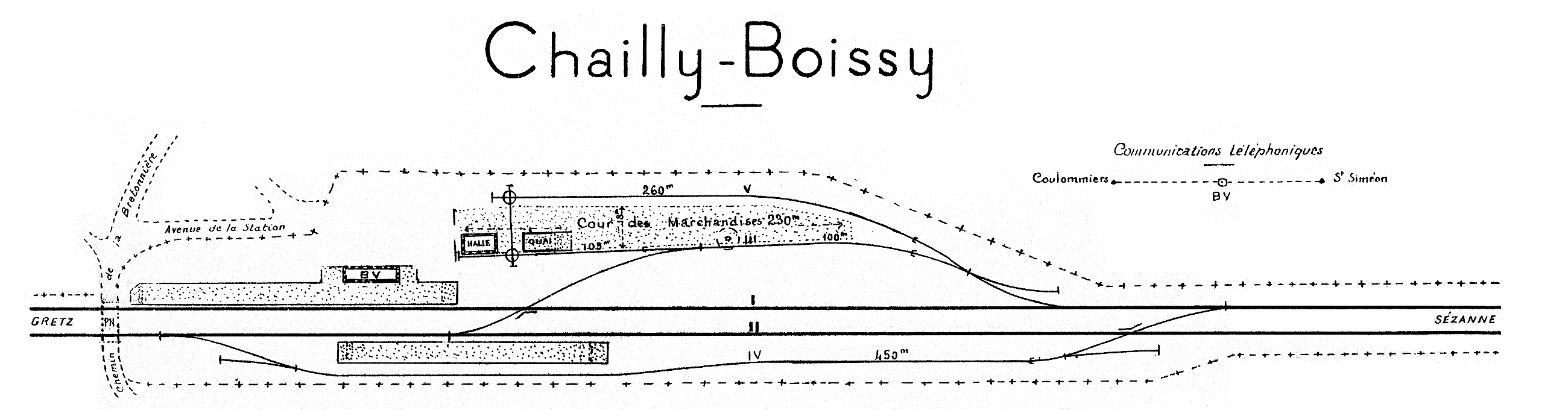 CHEMINS DE FER DE L'EST • CROQUIS DES GARES • CHAILLY-BOISSY (1925)