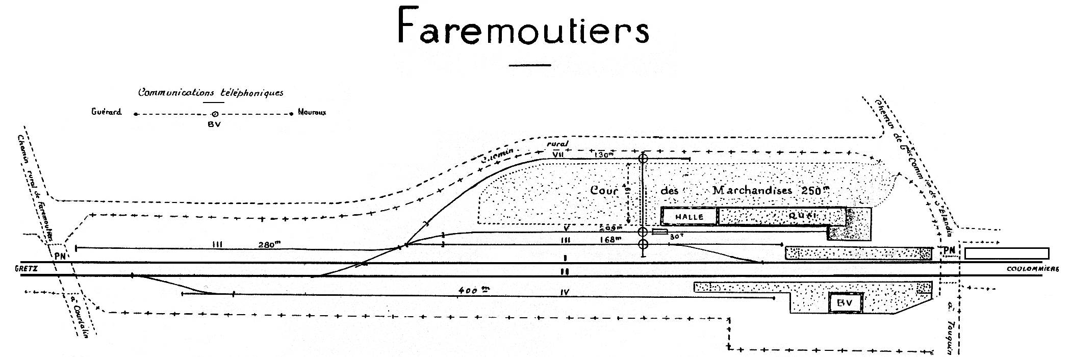 CHEMINS DE FER DE L'EST • CROQUIS DES GARES • FAREMOUTIERS (1925)