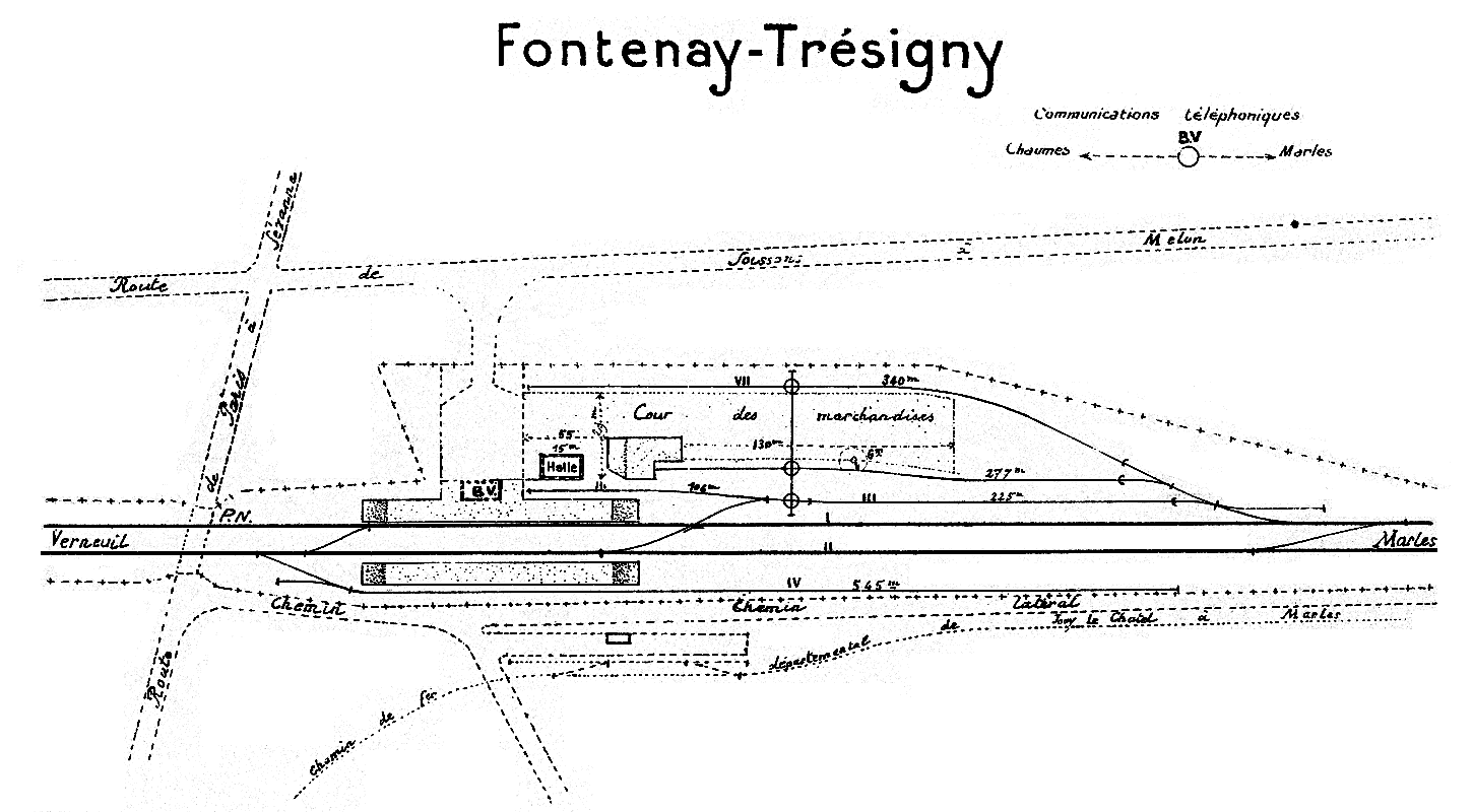 CHEMINS DE FER DE L'EST • CROQUIS DES GARES • FONTENAY-TRÉSIGNY (1925)