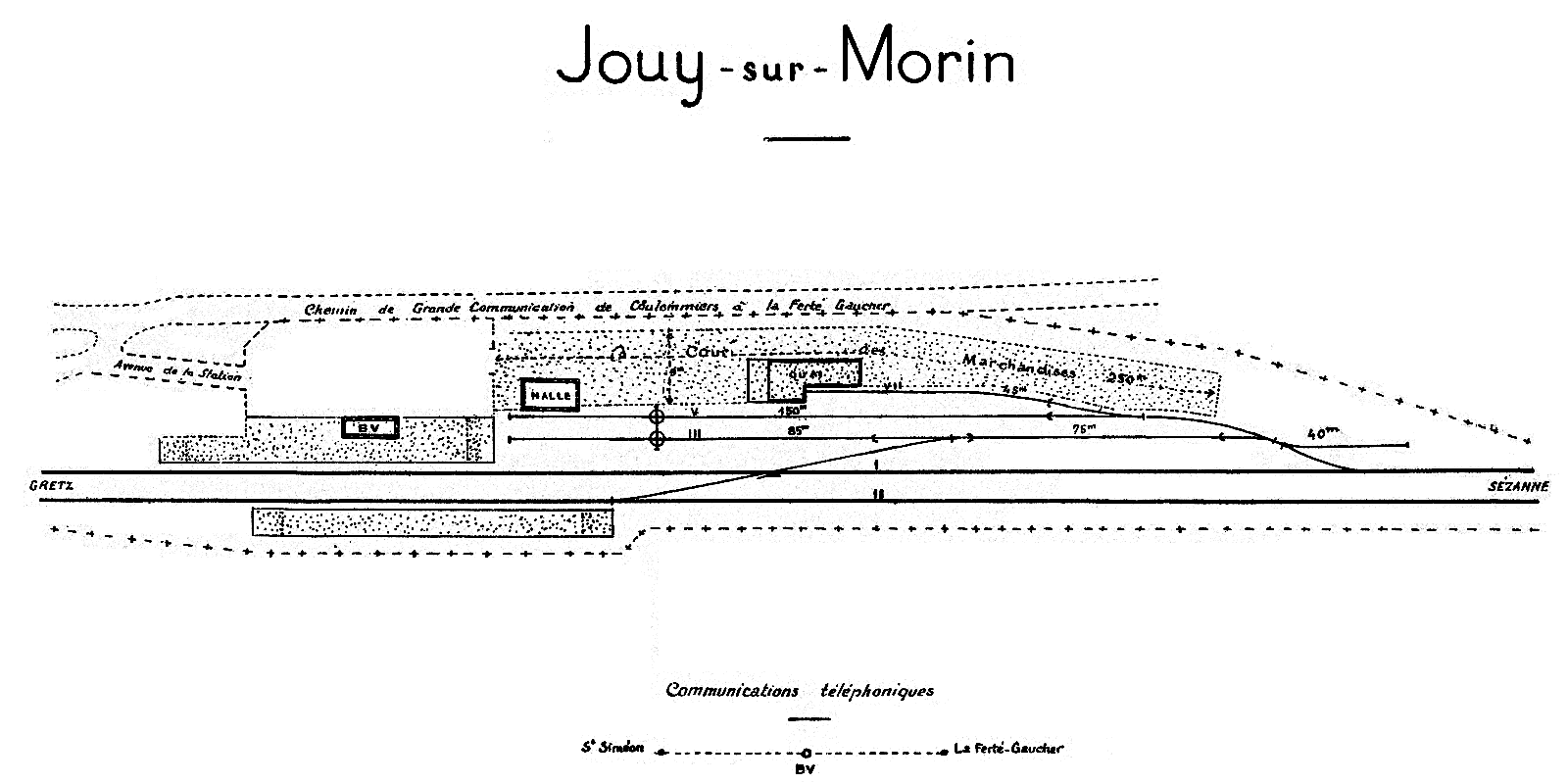 CHEMINS DE FER DE L'EST • CROQUIS DES GARES • JOUY-SUR-MORIN (1925)