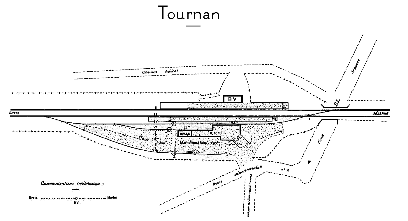 CHEMINS DE FER DE L'EST • CROQUIS DES GARES • TOURNAN (1925)