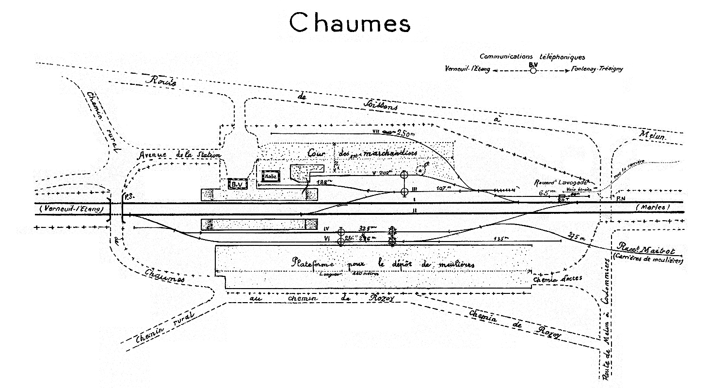 CHEMINS DE FER DE L'EST • CROQUIS DES GARES • CHAUMES (1925)