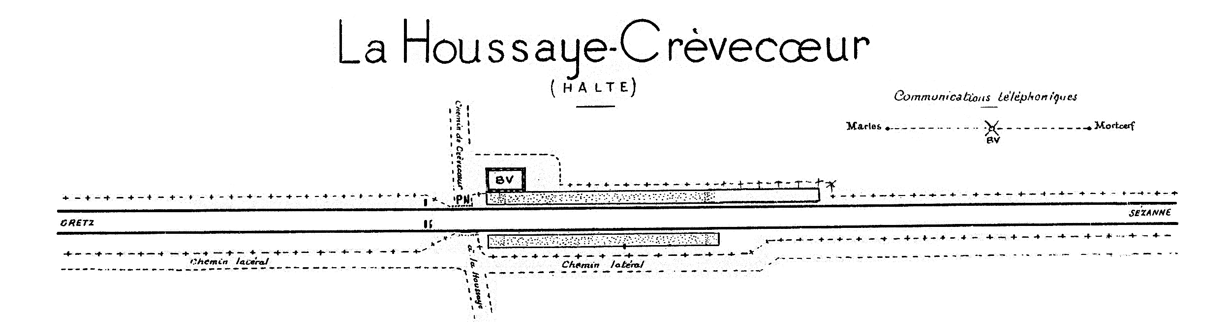 CHEMINS DE FER DE L'EST • CROQUIS DES GARES • LA HOUSSAYE-CRÈVECŒUR (1925)