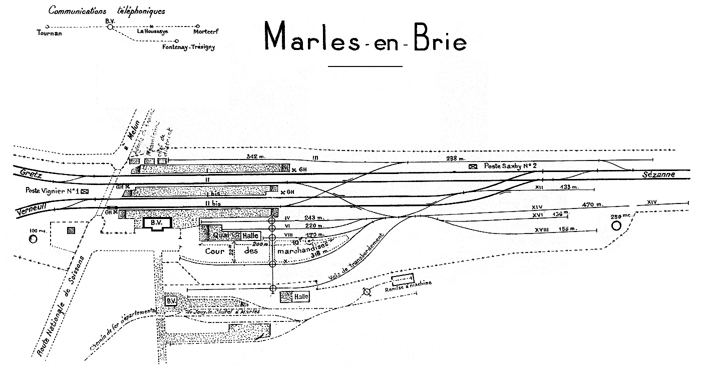 CHEMINS DE FER DE L'EST • CROQUIS DES GARES • MARLES-EN-BRIE (1925)