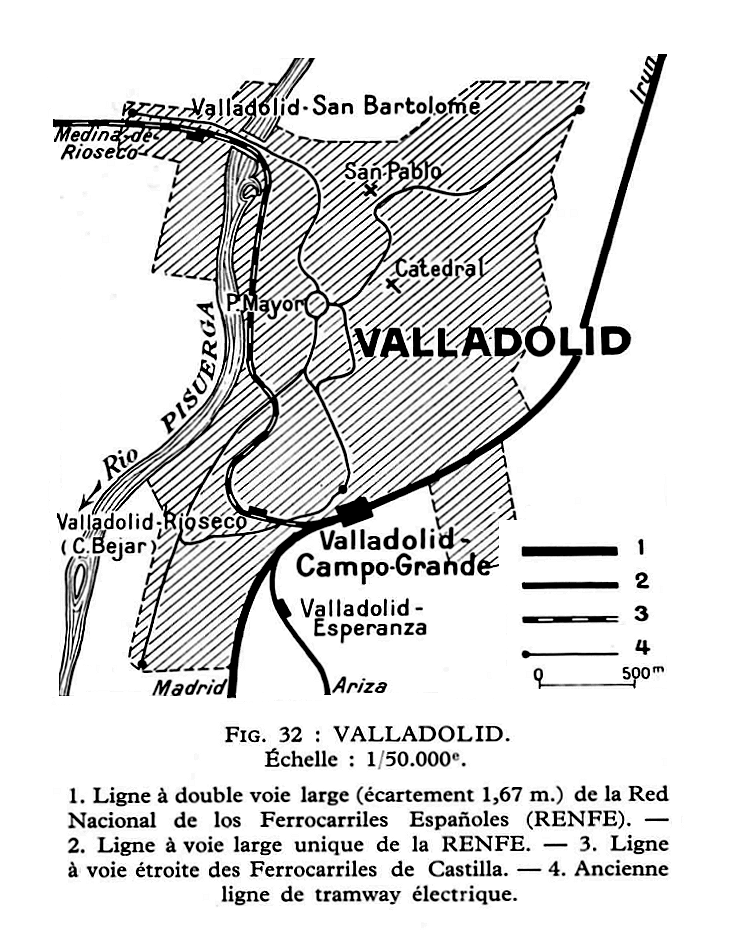 GÉOGRAPHIE DES CHEMINS DE FER D'EUROPE D'HENRI LARTILLEUX (1953) • VALLADOLID