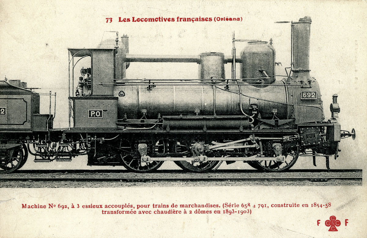 LOCOMOTIVES P.-O. SÉRIE 658-791 (1854-1855)