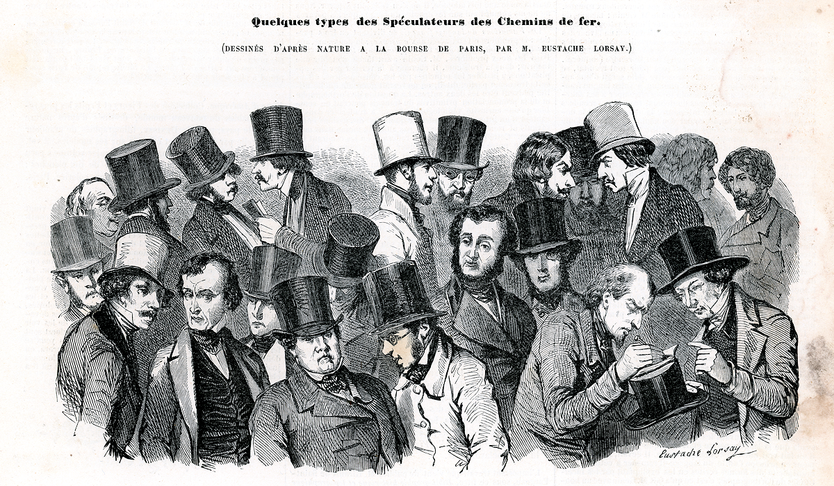 L'ILLUSTRATION JOURNAL UNIVERSEL DU SAMEDI 1er NOVEMBRE 1845 - QUELQUES TYPES DE SPÉCULATEURS DES CHEMINS DE FER PAR M. EUSTACHE LORSAY