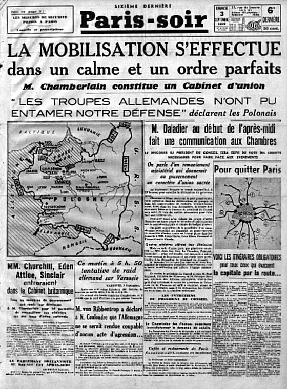 PARIS-SOIR • DIMANCHE 3 SEPTEMBRE 1939