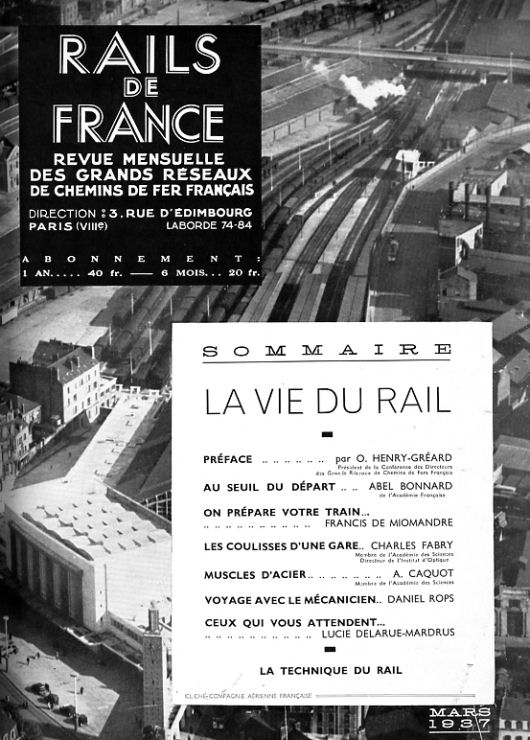 RAILS DE FRANCE ≡ LA VIE DU RAIL ≡ NUMÉRO SPÉCIAL MARS 1937