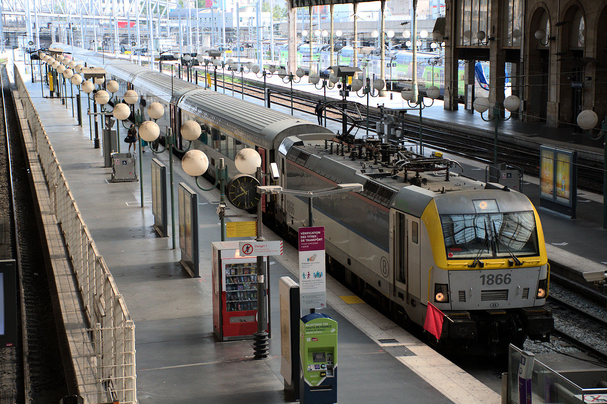 HLE 1864 SNCB • 1ère CIRCULATION DE L'EUROCITY 52 BRUXELLES-MIDI > PARIS-NORD